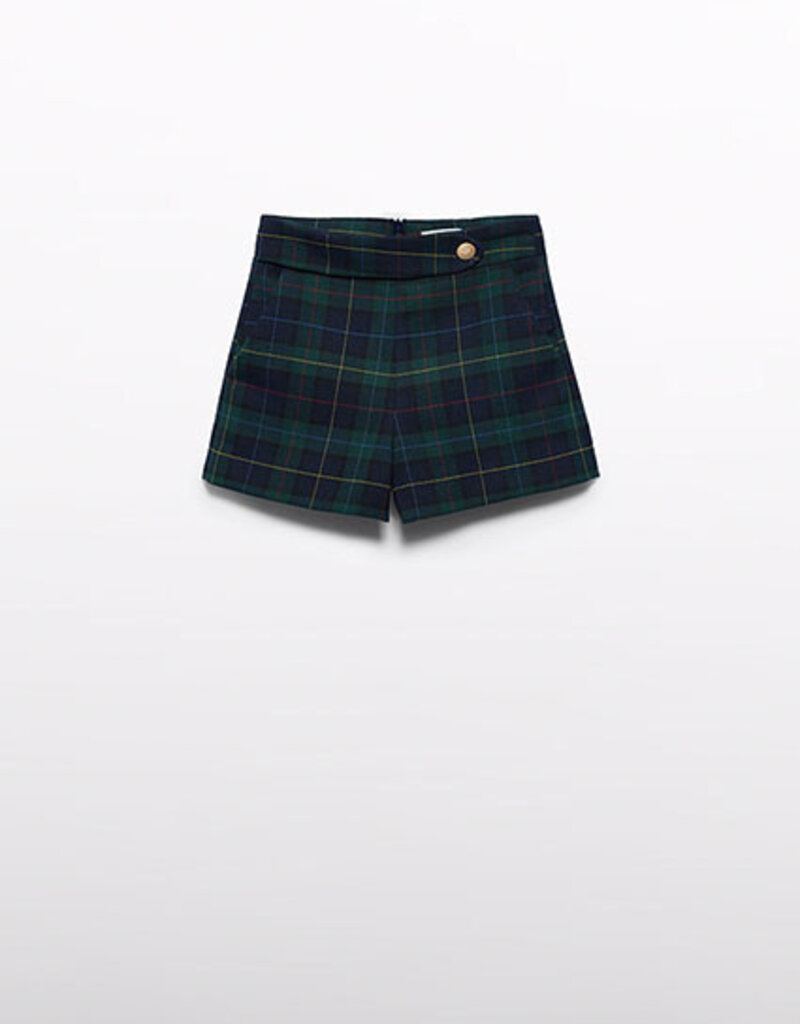 Abel & Lula Girls Navy Plaid Shorts