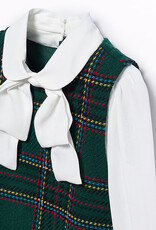 Abel & Lula Fraying Pinafore Dress Green Plaid