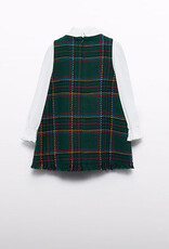 Abel & Lula Fraying Pinafore Dress Green Plaid