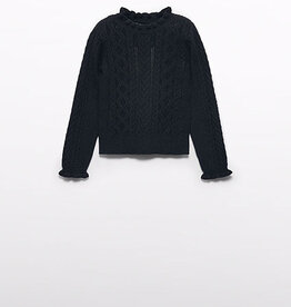 Abel & Lula SALE Black Frill Neck Sweater