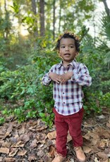 Me & Henry ATWOOD WOVEN SHIRT NAVY RED CREAM PLAID