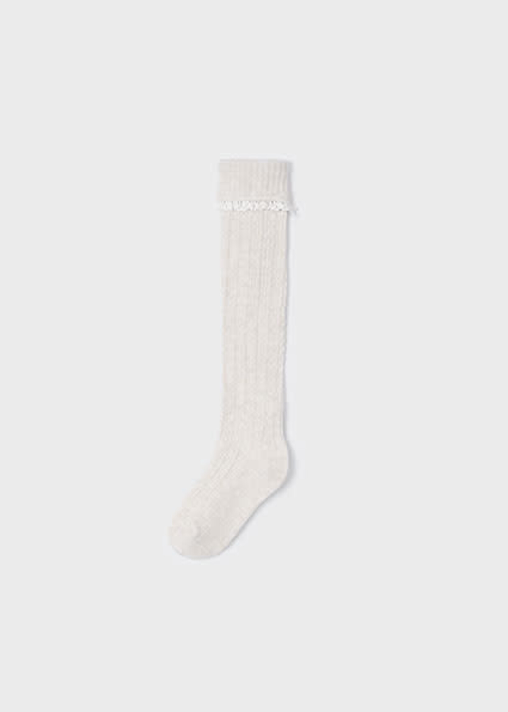 Mayoral Cream Knee Socks w/Frill
