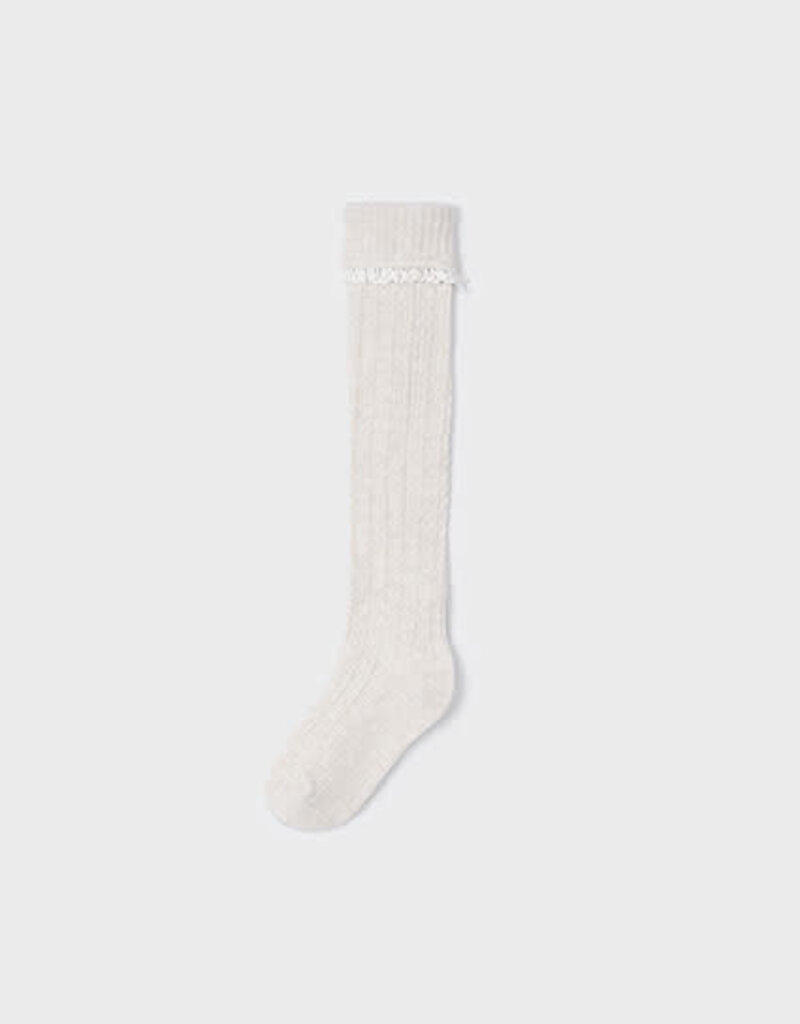 Mayoral Cream Knee Socks w/Frill