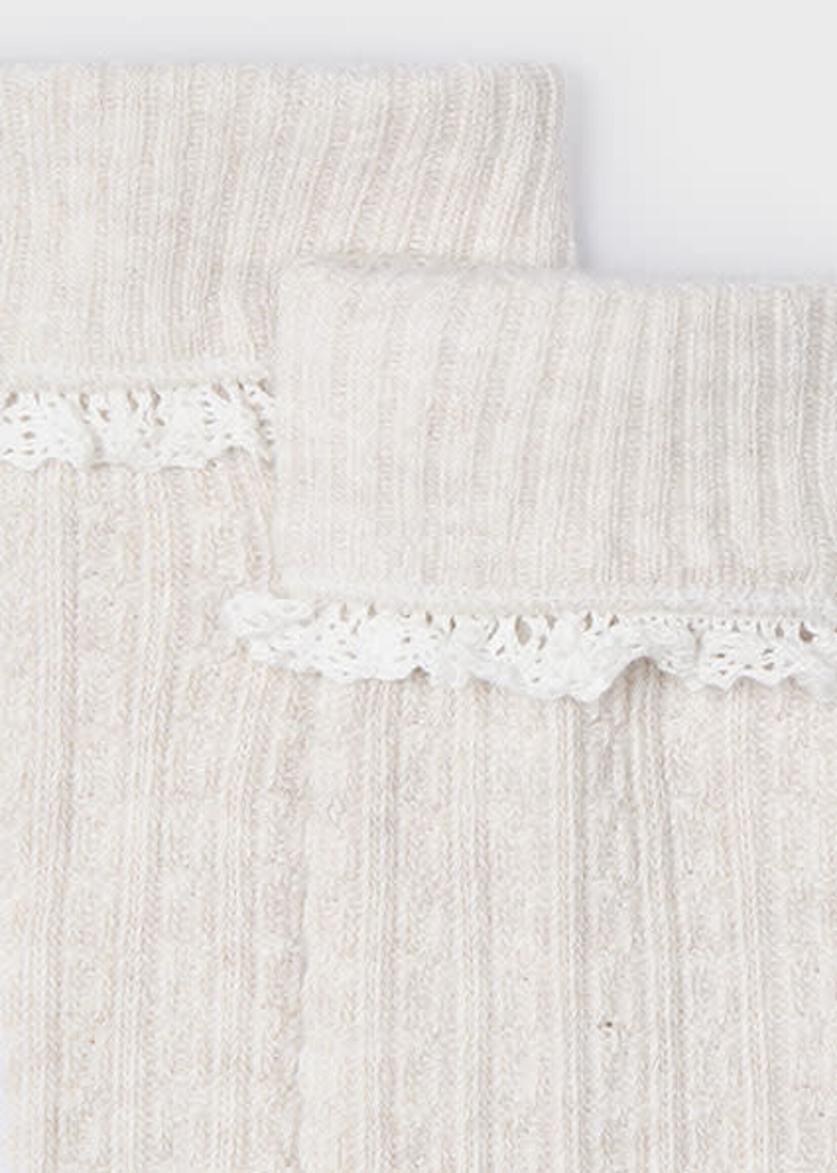 Mayoral Cream Knee Socks w/Frill