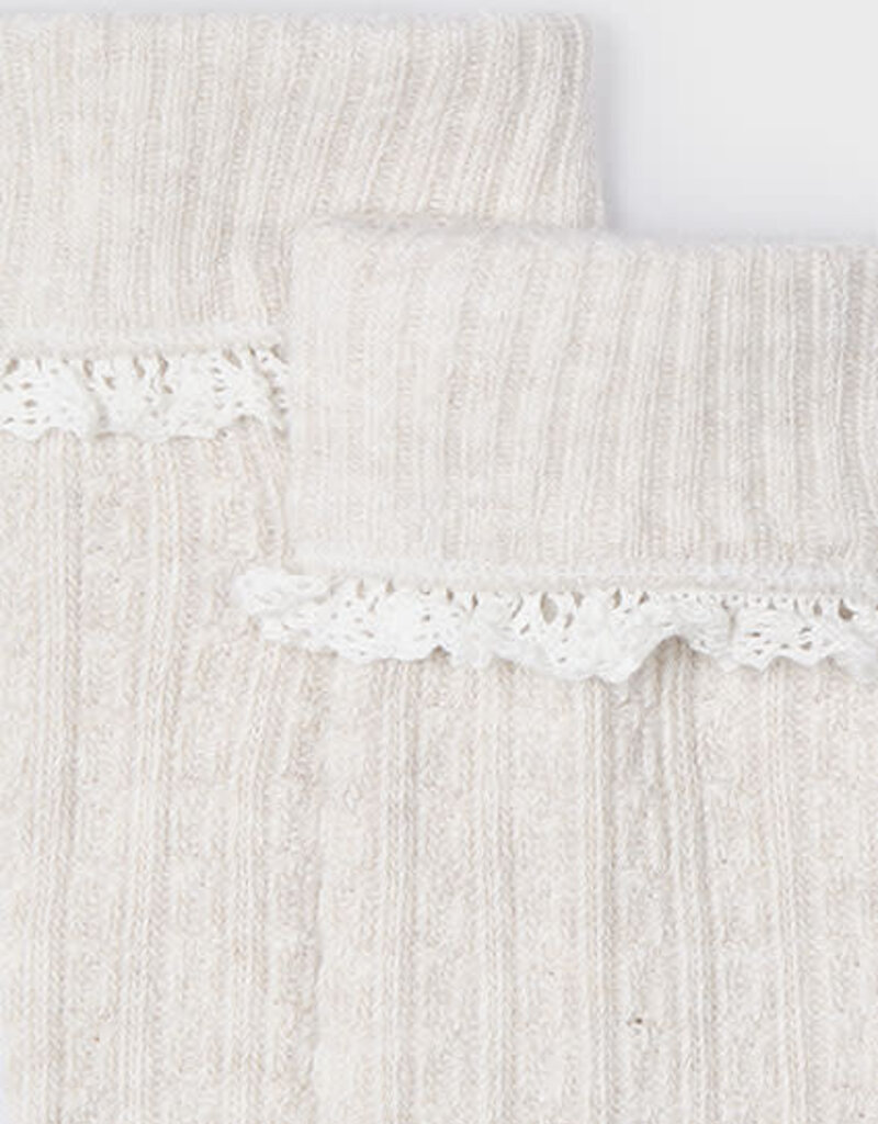 Mayoral Cream Knee Socks w/Frill