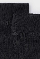 Mayoral Black Knee Socks w/Frill