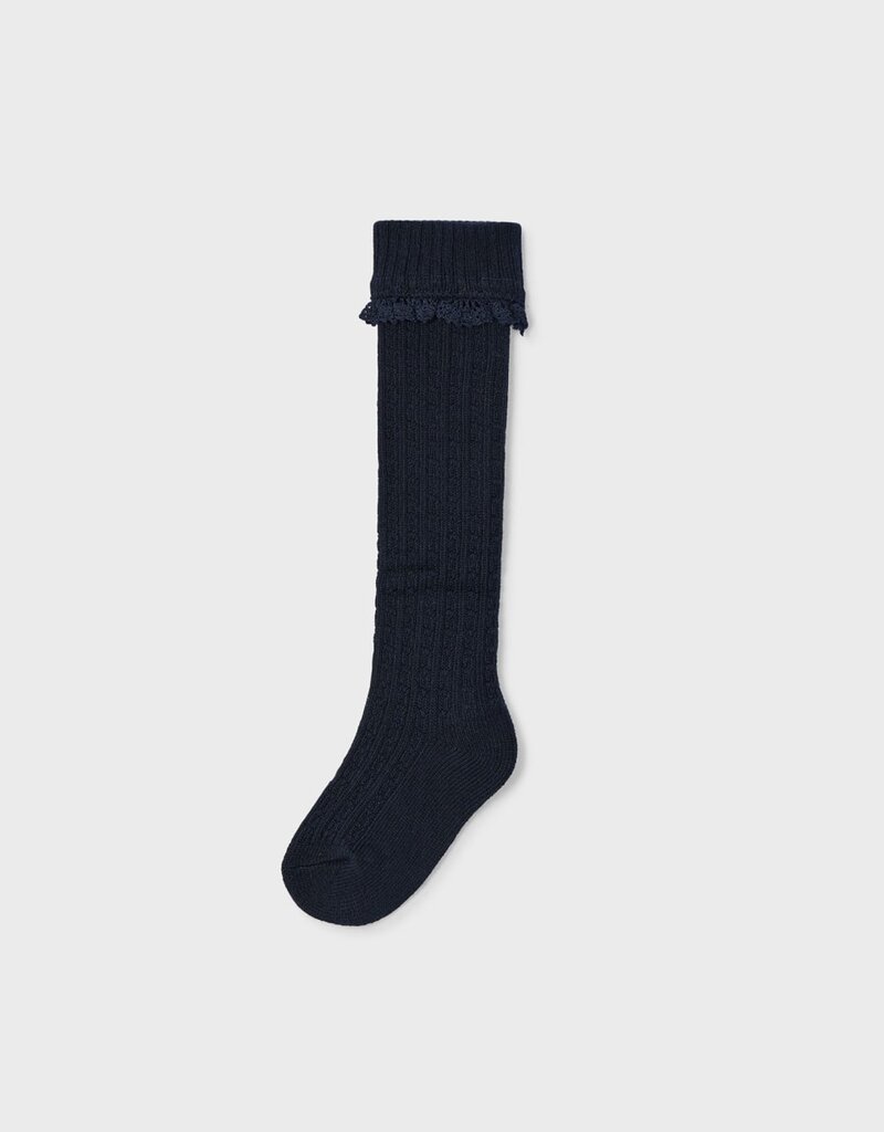 Mayoral Navy Knee Socks w/Frill