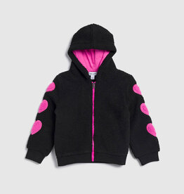 Splendid SALE Big Hearts Jacket Black/Hot Pink