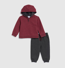 Splendid SALE Two Tone Hoodie Set Burgundy