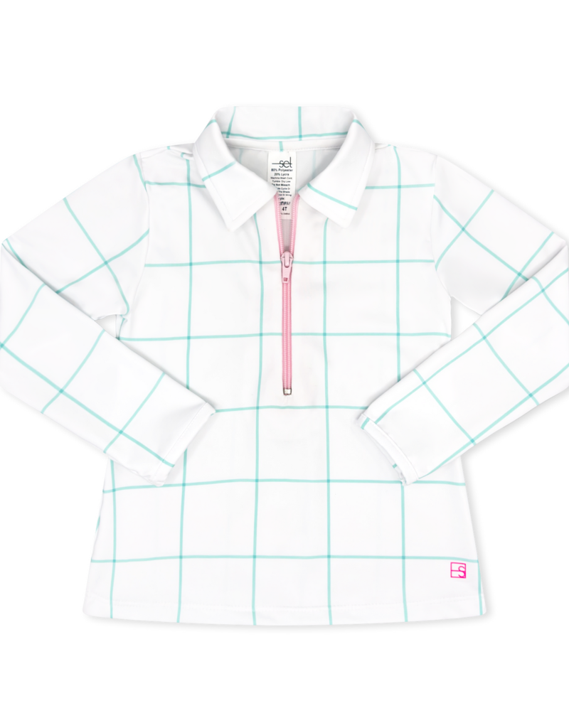 Set Athleisure Heather Half Zip Mint to Be/Cotton Candy Pink