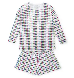 Lila + Hayes SALE Anna Women's Pajama Short Set Christmas Tree Bright