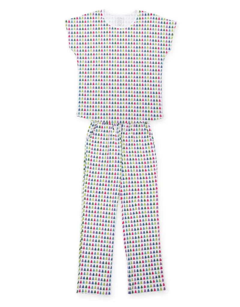 Lila + Hayes Marcia Women's Pajama Pant Set Christmas Tree Bright