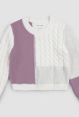 miles the label PURPLE DUSTY WHITE COLORBLOCK SWEATER