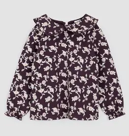 miles the label SALE PLUM COLLARED TOP W/VINE PRINT