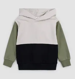 miles the label SALE CEMENT COLOR BLOCK HOODED SWEATSHIRT