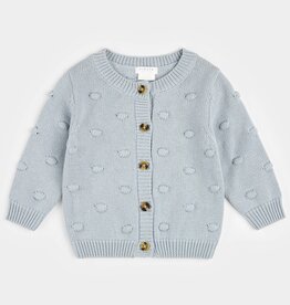 Petit Lem SALE PEARL BLUE SWEATER KNIT CARDIGAN