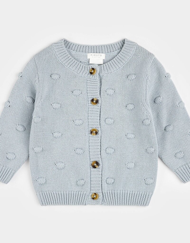 Petit Lem PEARL BLUE SWEATER KNIT CARDIGAN