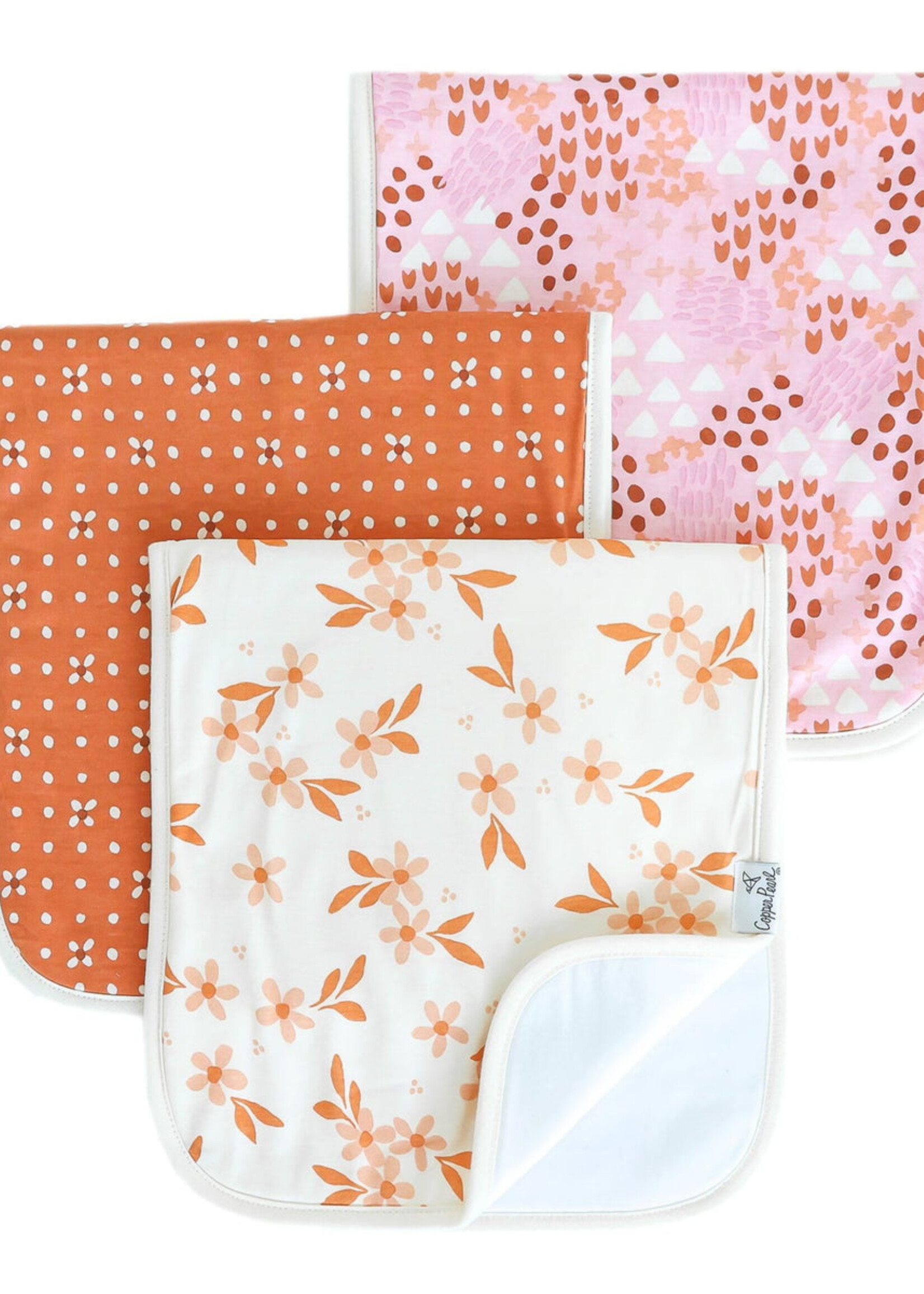 Copper Pearl Burp Cloth Set Rue