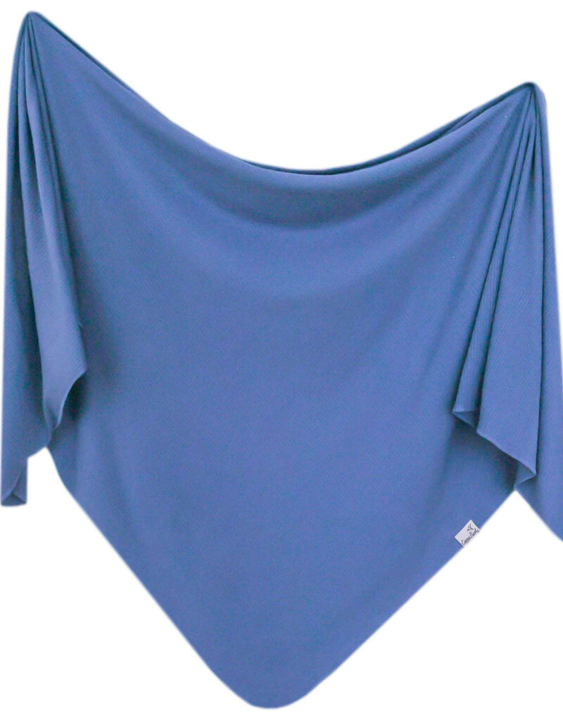 Copper Pearl Knit Rib Blanket Indigo