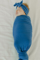 Copper Pearl Knit Rib Blanket Indigo