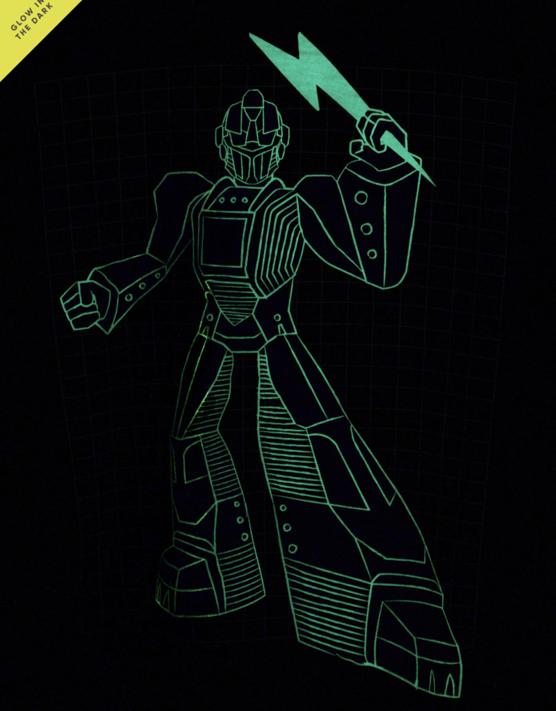 Tea Collection Glow Robot Layered Sleeve Tee Jet Black