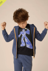 Tea Collection Glow Robot Layered Sleeve Tee Jet Black