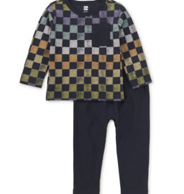 Tea Collection SALE Henley Baby Set Checkerboard