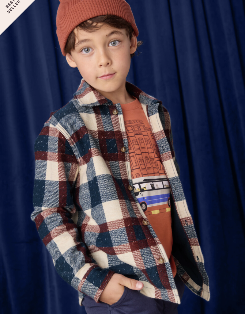 Tea Collection Knit Shacket Cappadocia Plaid
