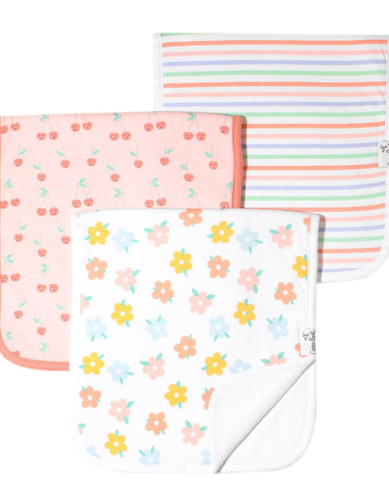 Copper Pearl Burp Cloth Set Cheery