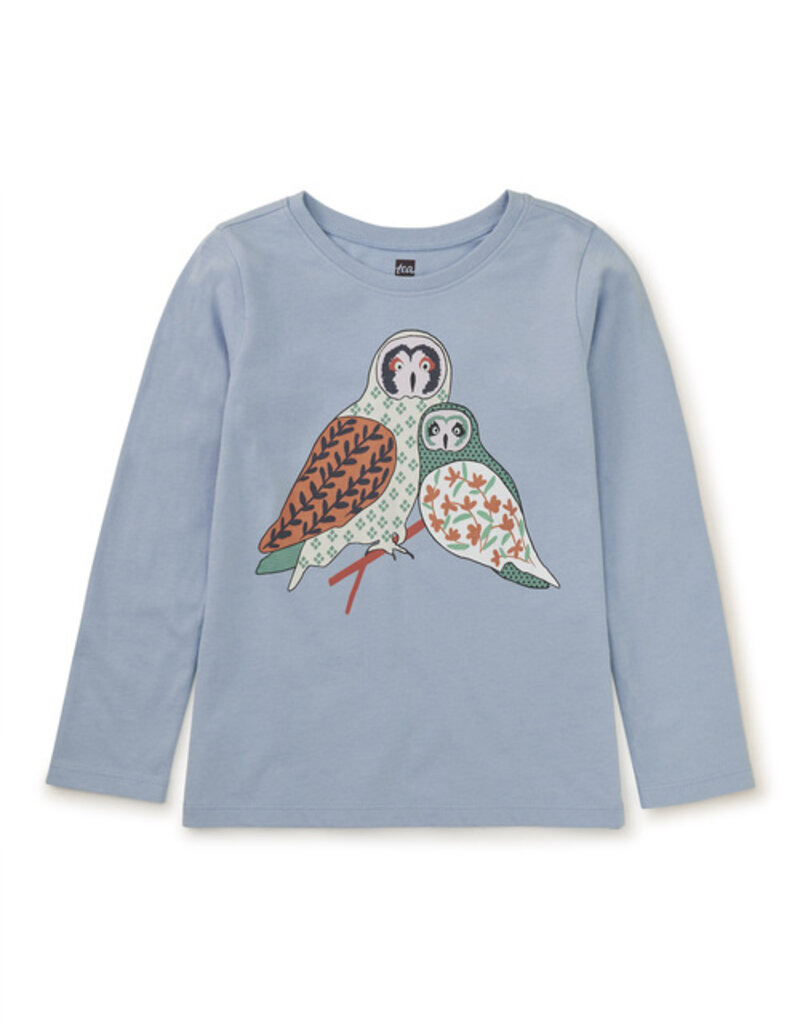 Tea Collection Tiled Owls Graphic Tee Scenic Blue