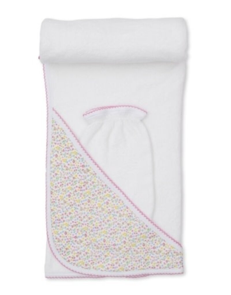 Kissy Kissy Garden Trellis Hooded Towel w/Mitt Set