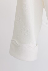 Terry Tots Bathrobe White Jacquard Bows w/Scallop Edge
