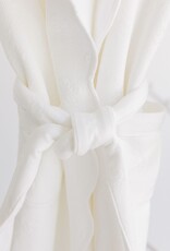 Terry Tots Bathrobe White Jacquard Bows w/Scallop Edge