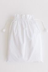 Terry Tots Bathrobe White Jacquard Bows w/Scallop Edge