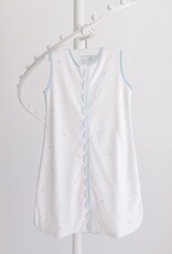 Terry Tots Sleep Sack Blue Embroidered Dots 3M-6M