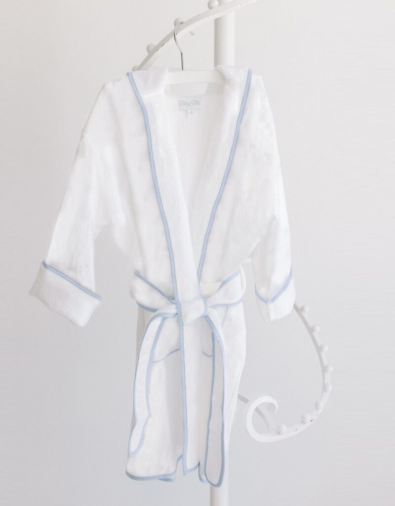 Terry Tots Bathrobe Blue Stripe