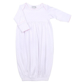 Magnolia Baby Mini Dots Pink Gathered Gown