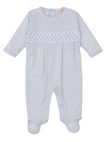 Kissy Kissy Footie w/Hand Smocking Lt Blue
