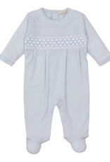 Kissy Kissy Footie w/Hand Smocking Lt Blue