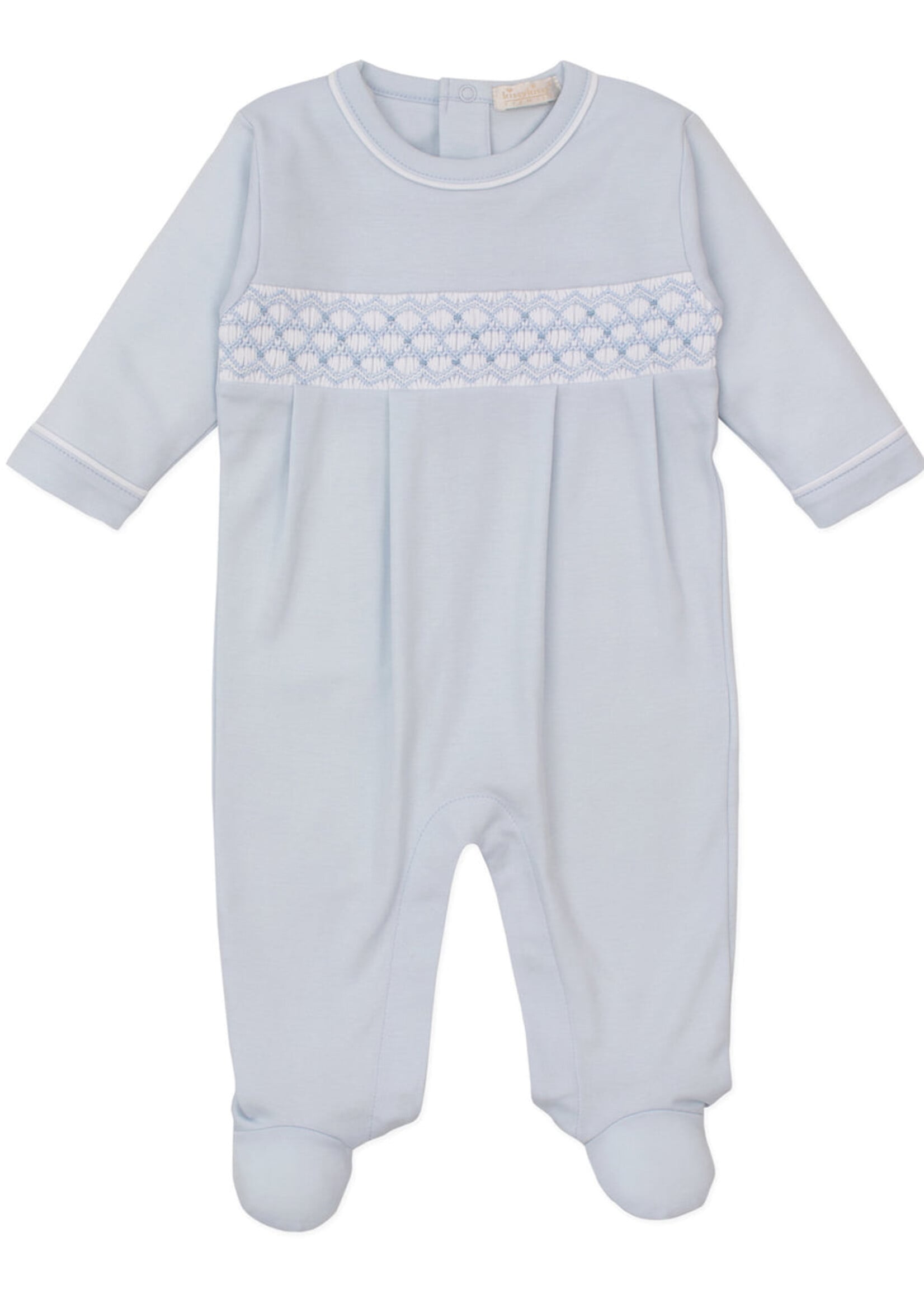 Kissy Kissy Footie w/Hand Smocking Lt Blue
