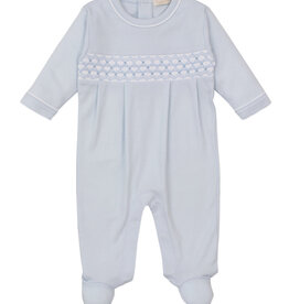 Kissy Kissy Footie w/Hand Smocking Lt Blue