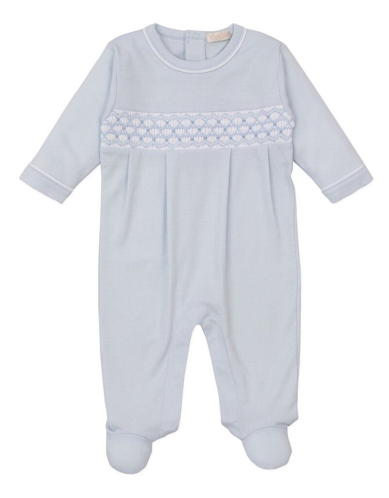 Kissy Kissy Footie w/Hand Smocking Lt Blue