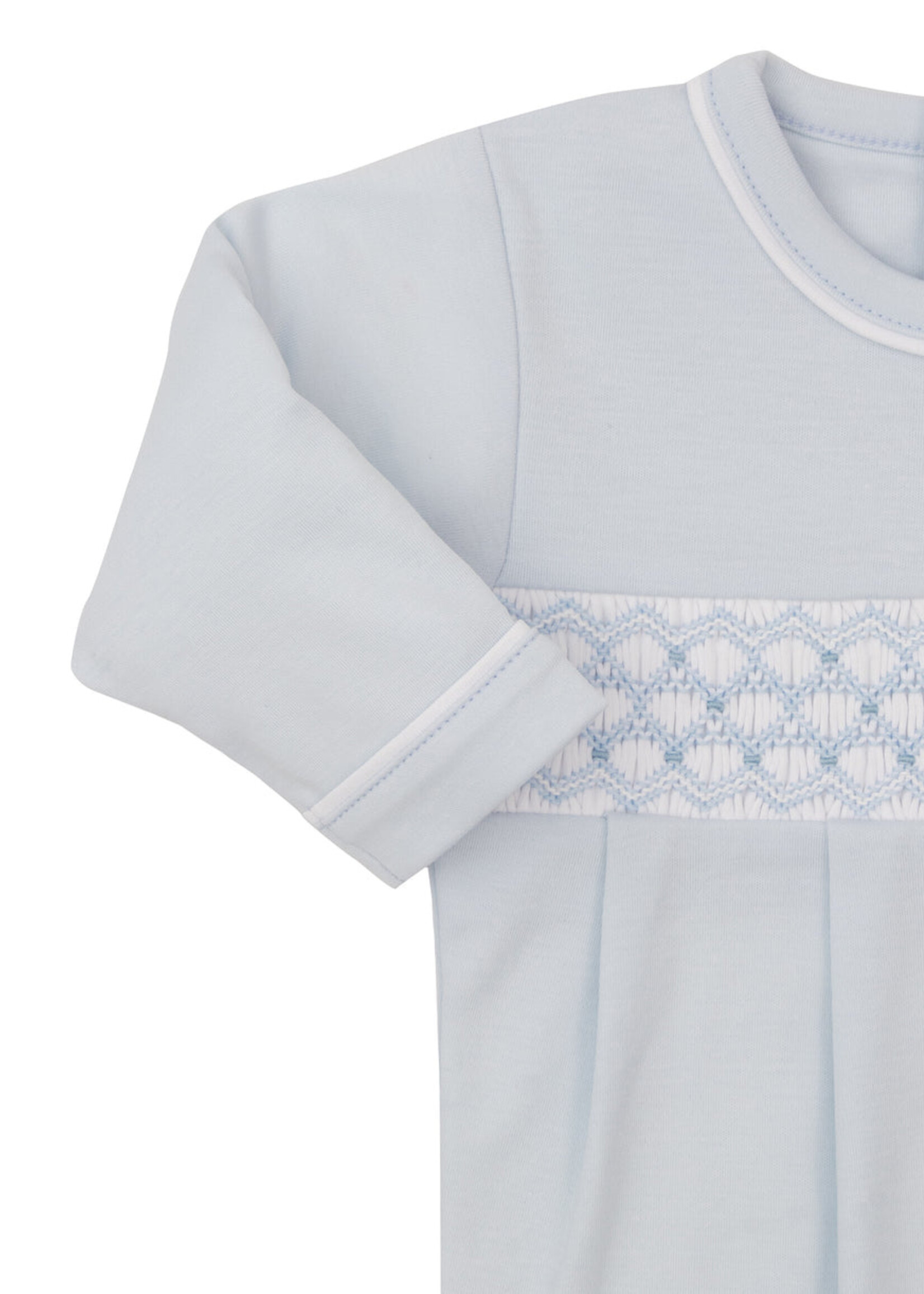 Kissy Kissy Footie w/Hand Smocking Lt Blue