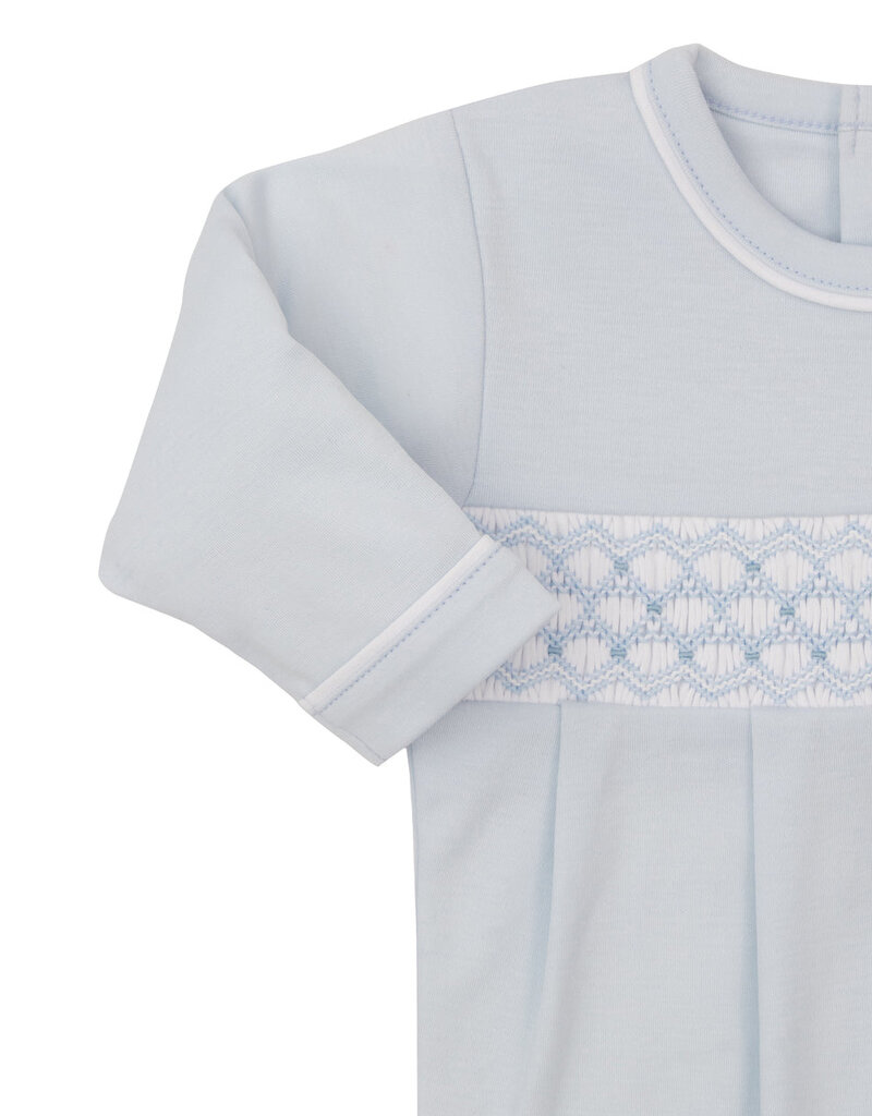 Kissy Kissy Footie w/Hand Smocking Lt Blue