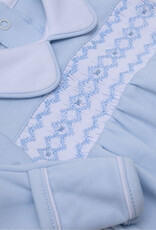 Magnolia Baby Hudson Smocked Collared Footie Lt Blue