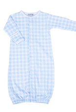 Magnolia Baby Baby Checks Conv Gown Lt Blue