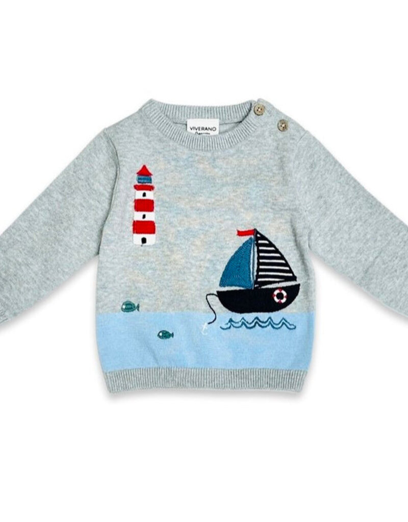 Viverano Lighthouse Boat Embr Knit Pullover Pants Set