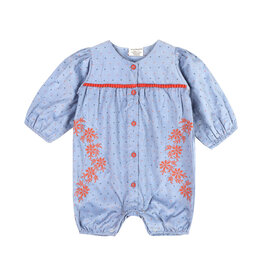 Viverano SALE Floral Embr Corduroy Bubble Baby Romper