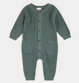 Petit Lem SALE DARK TEAL POINTELLE KNIT PLAYSUIT