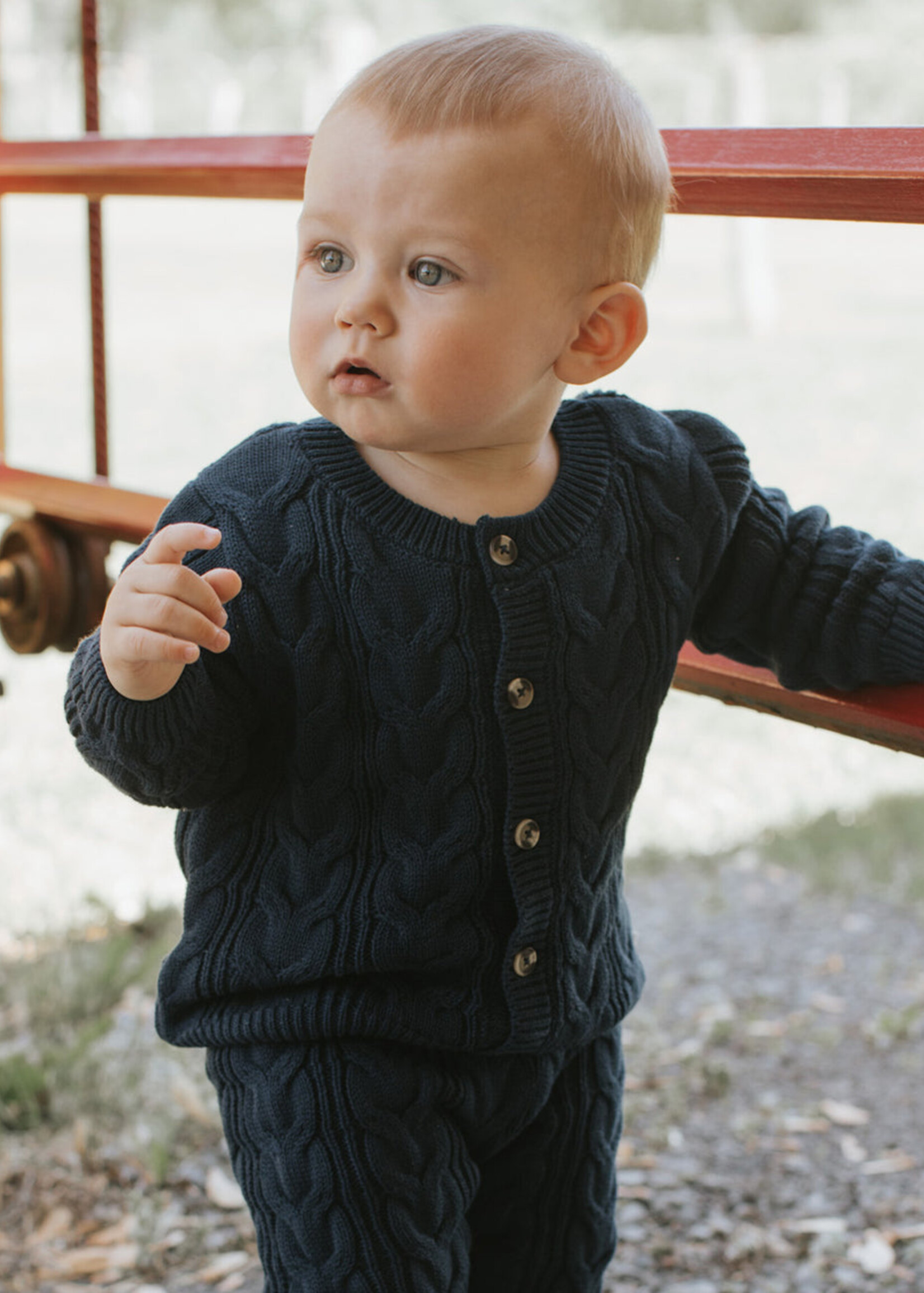 Petit Lem DRESS BLUES SWEAT KNIT CARDIGAN